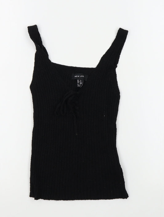 Womens UK Size 6 New Look Black Vest Jumper