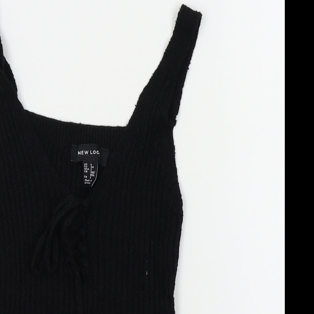 Womens UK Size 6 New Look Black Vest Jumper