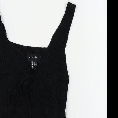 Womens UK Size 6 New Look Black Vest Jumper