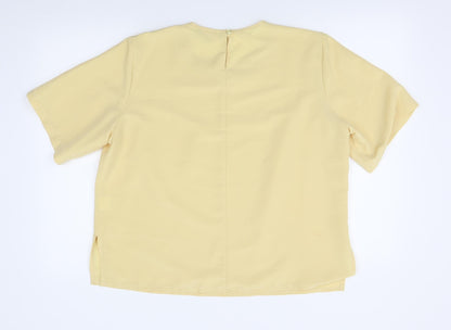 Daxon Womens Yellow   Basic Blouse Size 18