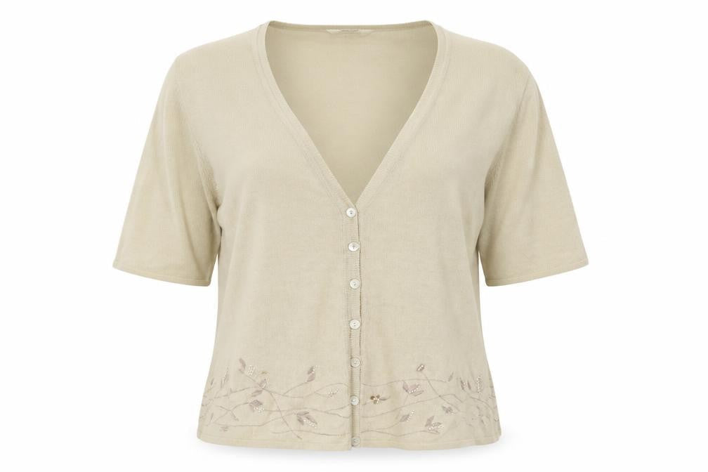 Womens UK Size 14 M&S Beige Cardigan Jumper
