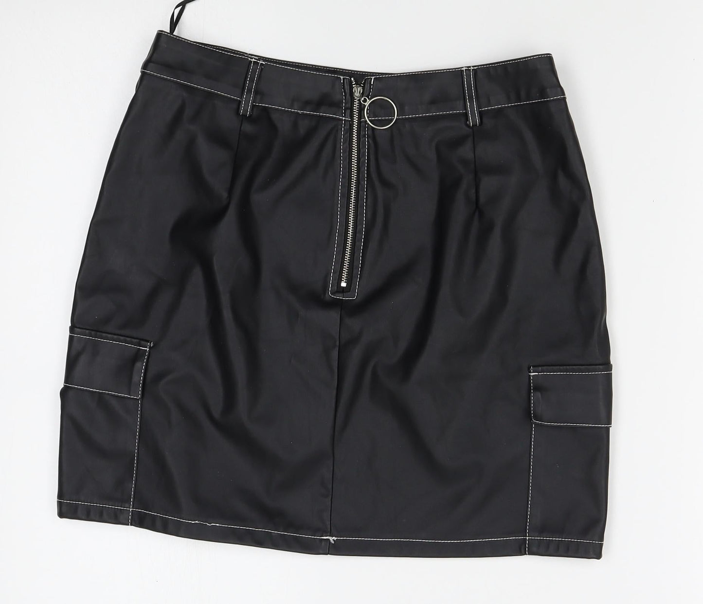 PRETTYLITTLETHING Womens Black   Straight & Pencil Skirt Size 10