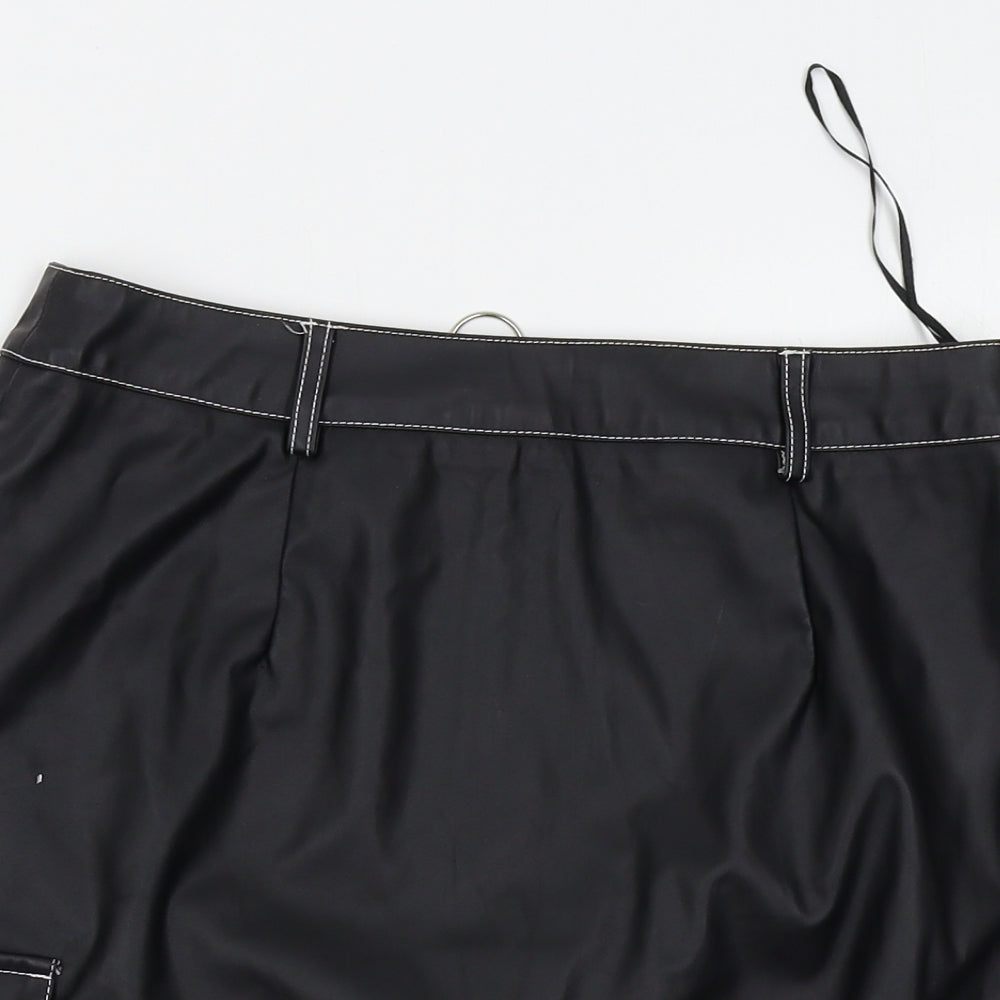 PRETTYLITTLETHING Womens Black   Straight & Pencil Skirt Size 10