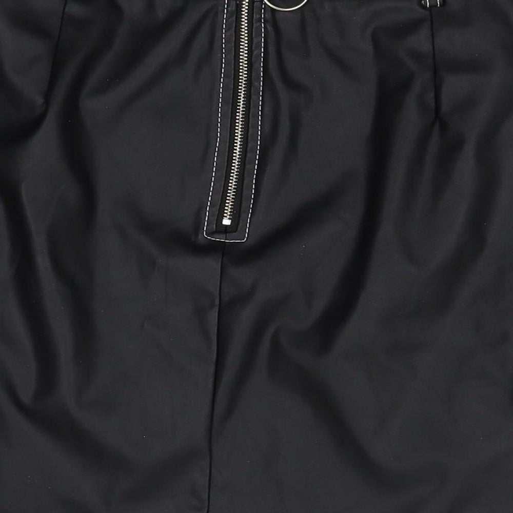 PRETTYLITTLETHING Womens Black   Straight & Pencil Skirt Size 10