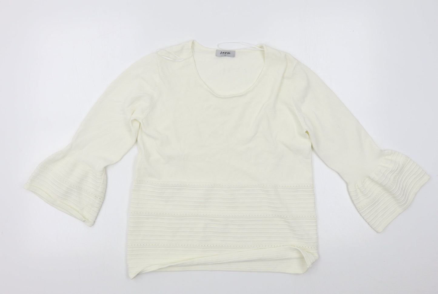 Womens UK Size 12 Soon White Basic Blouse