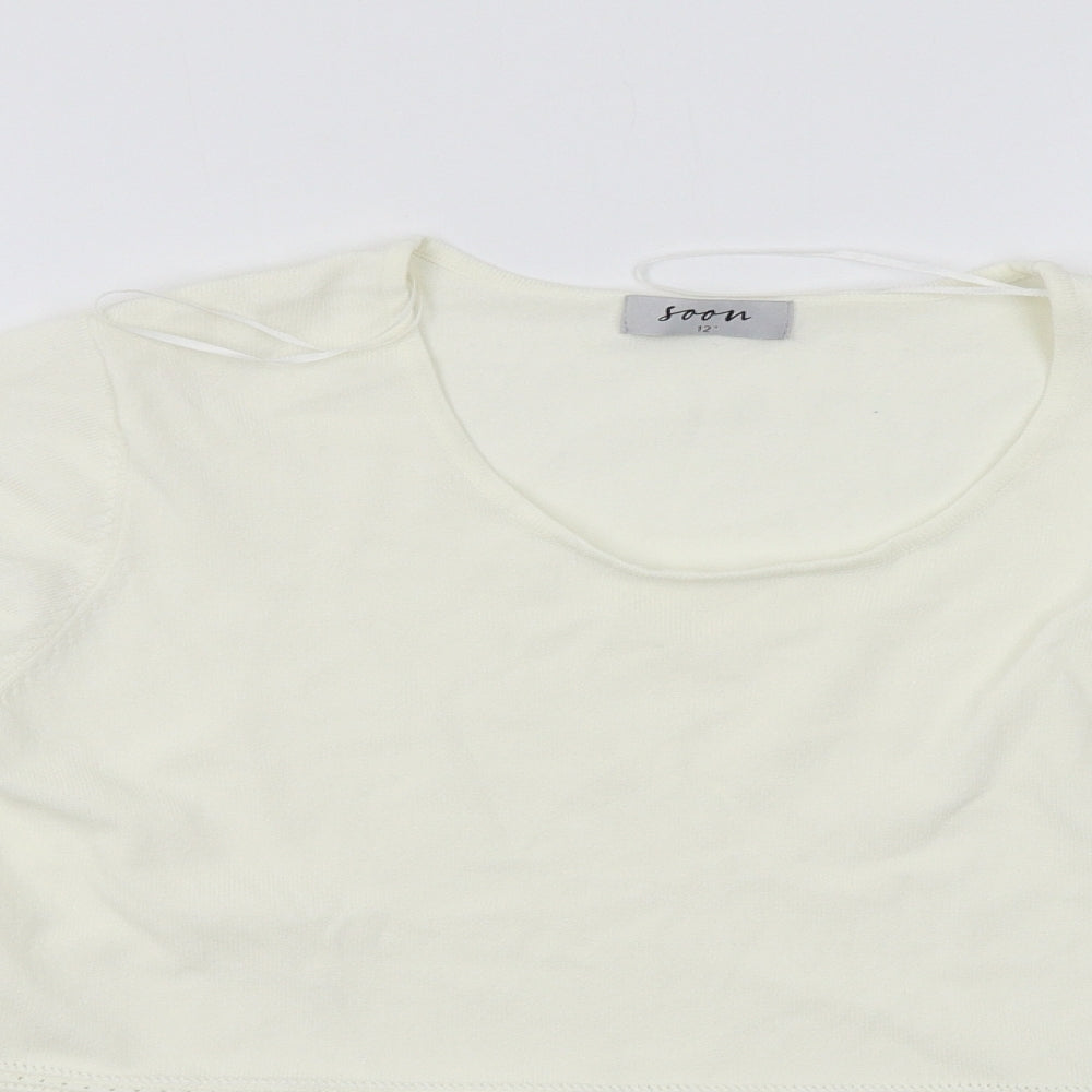Womens UK Size 12 Soon White Basic Blouse
