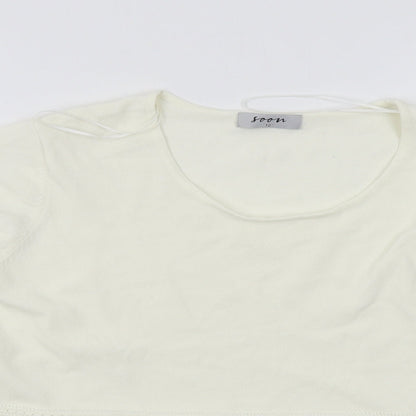 Womens UK Size 12 Soon White Basic Blouse