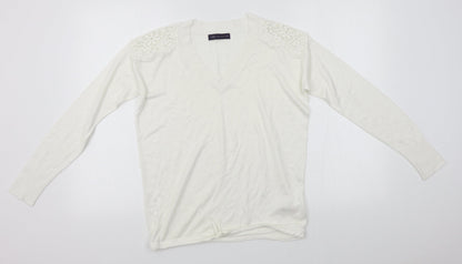 Womens UK Size S M&S White Pullover Jumper
