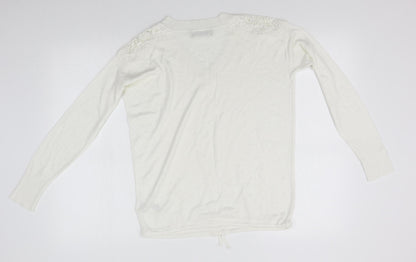 Womens UK Size S M&S White Pullover Jumper