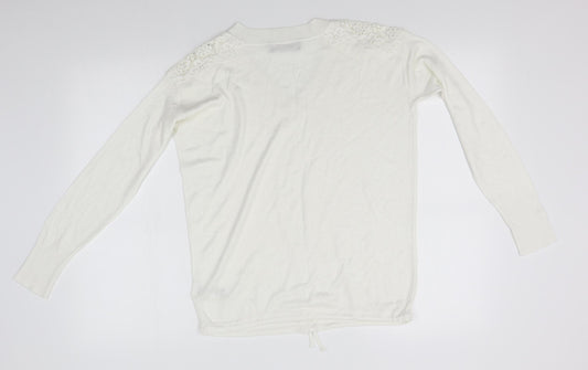 Womens UK Size S M&S White Pullover Jumper