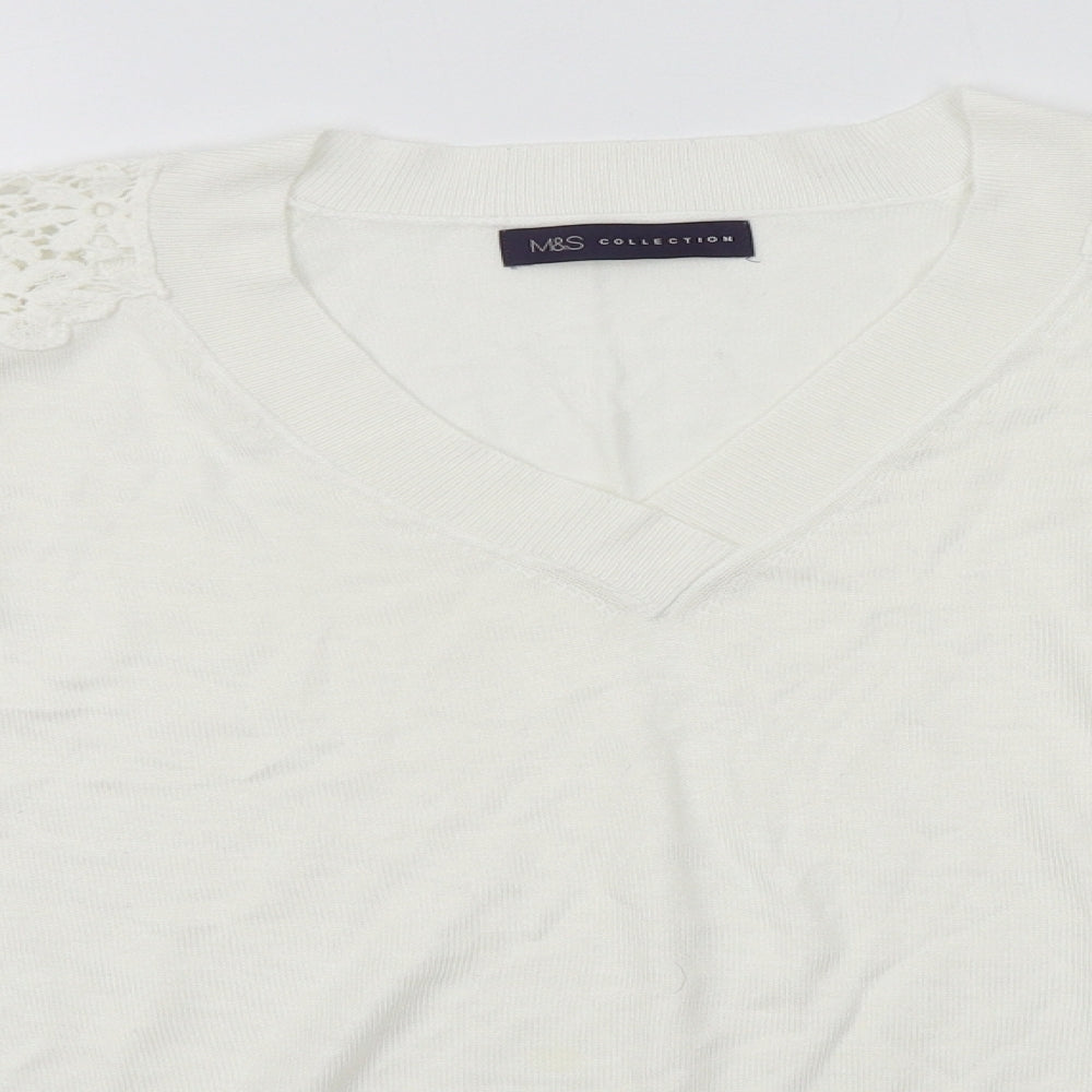 Womens UK Size S M&S White Pullover Jumper