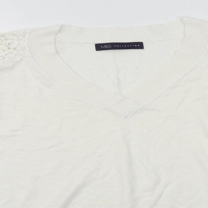 Womens UK Size S M&S White Pullover Jumper