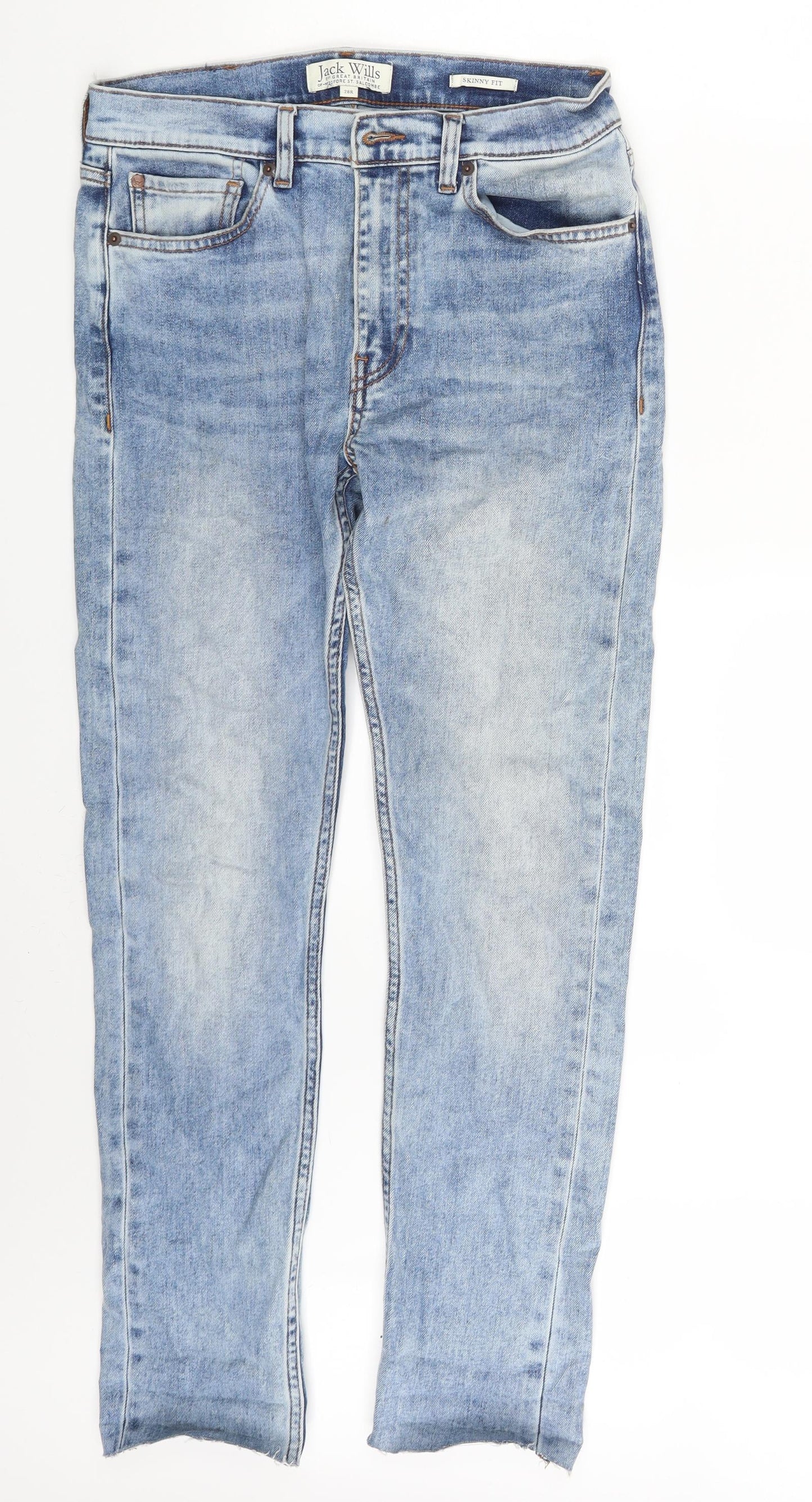 Jack Wills Mens Blue  Denim Skinny Jeans Size 28 in L27 in - Croppped