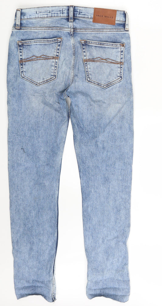 Jack Wills Mens Blue  Denim Skinny Jeans Size 28 in L27 in - Croppped