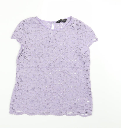 Womens UK Size 8 Dorothy Perkins Purple Basic Blouse