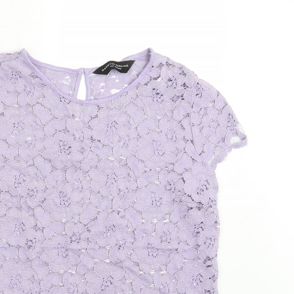 Womens UK Size 8 Dorothy Perkins Purple Basic Blouse