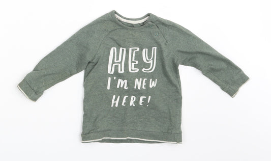 George Boys Green   Pullover T-Shirt Size 12-18 Months  - Hey I am New Here