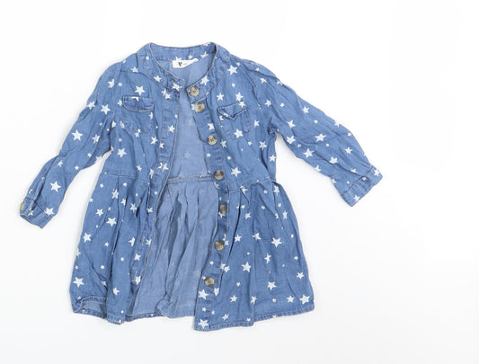 Very Girls Blue   Shirt Dress  Size 12-18 Months