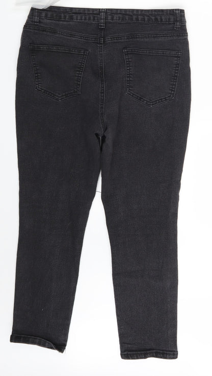 Boohoo Womens Black  Denim Skinny Jeans Size 14 L24 in