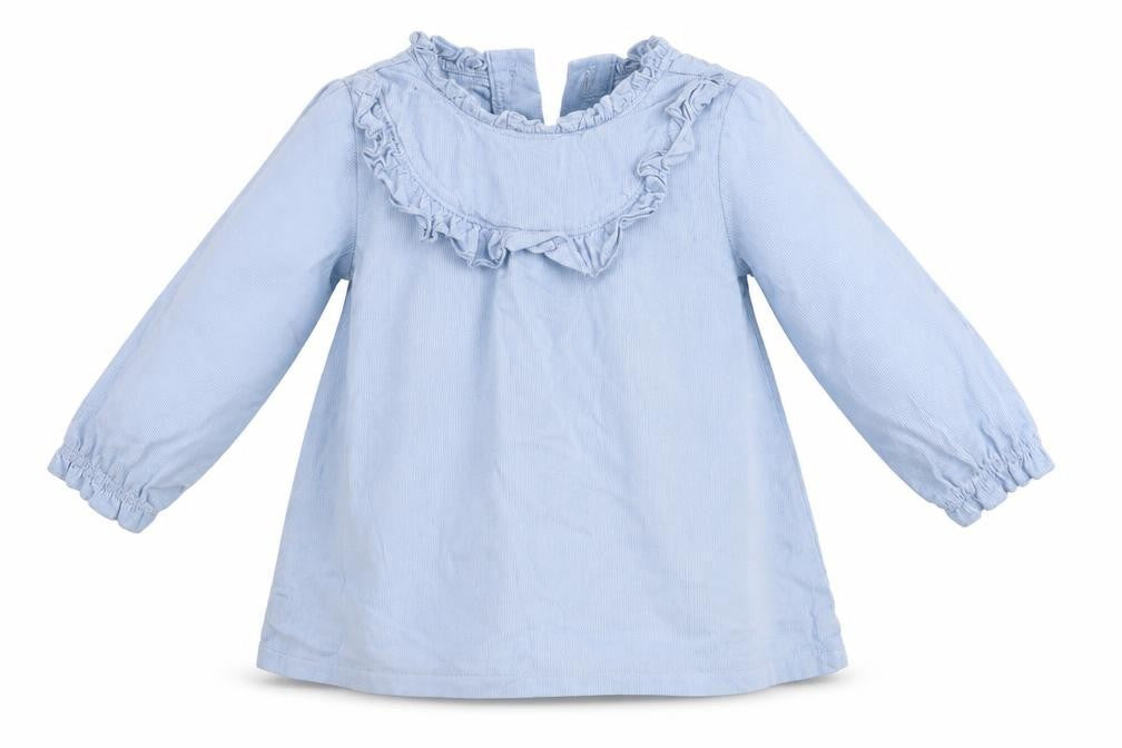 M&S Girls Blue   Shirt Dress  Size 18-24 Months