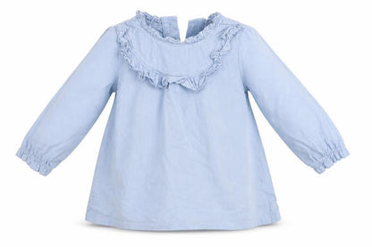 M&S Girls Blue   Shirt Dress  Size 18-24 Months