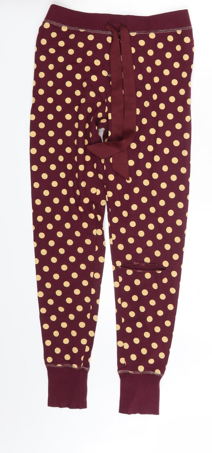 LOVE TO LOUNGE Womens Purple Polka Dot  Sweatpants Trousers Size 6 L26 in