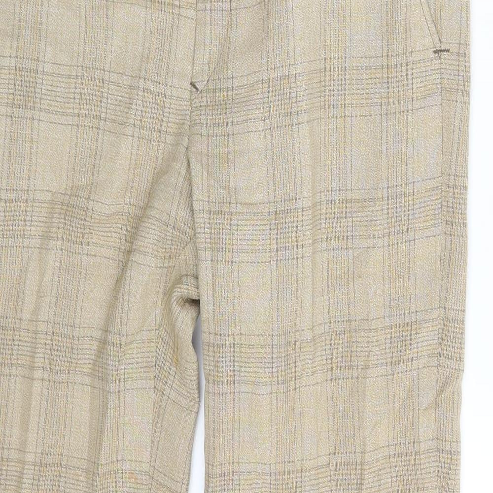 C&A Womens Beige Check  Dress Pants Trousers Size 30 in L30 in