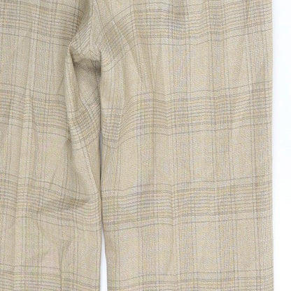 C&A Womens Beige Check  Dress Pants Trousers Size 30 in L30 in