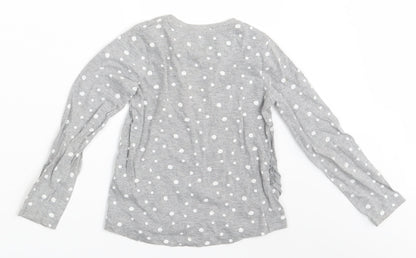 Ka Girls Grey Polka Dot  Basic T-Shirt Size 6-7 Years  - Part Time Unicorn