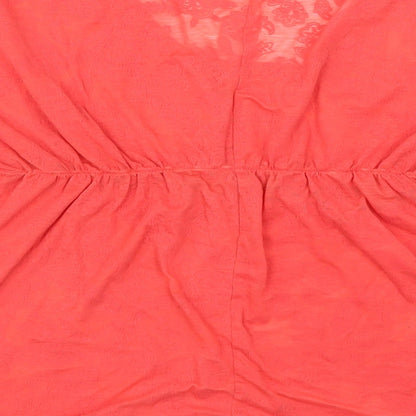 Coline Womens Red Paisley  Basic T-Shirt Size M