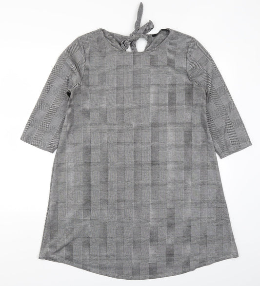 George Womens Grey Check  A-Line  Size 14