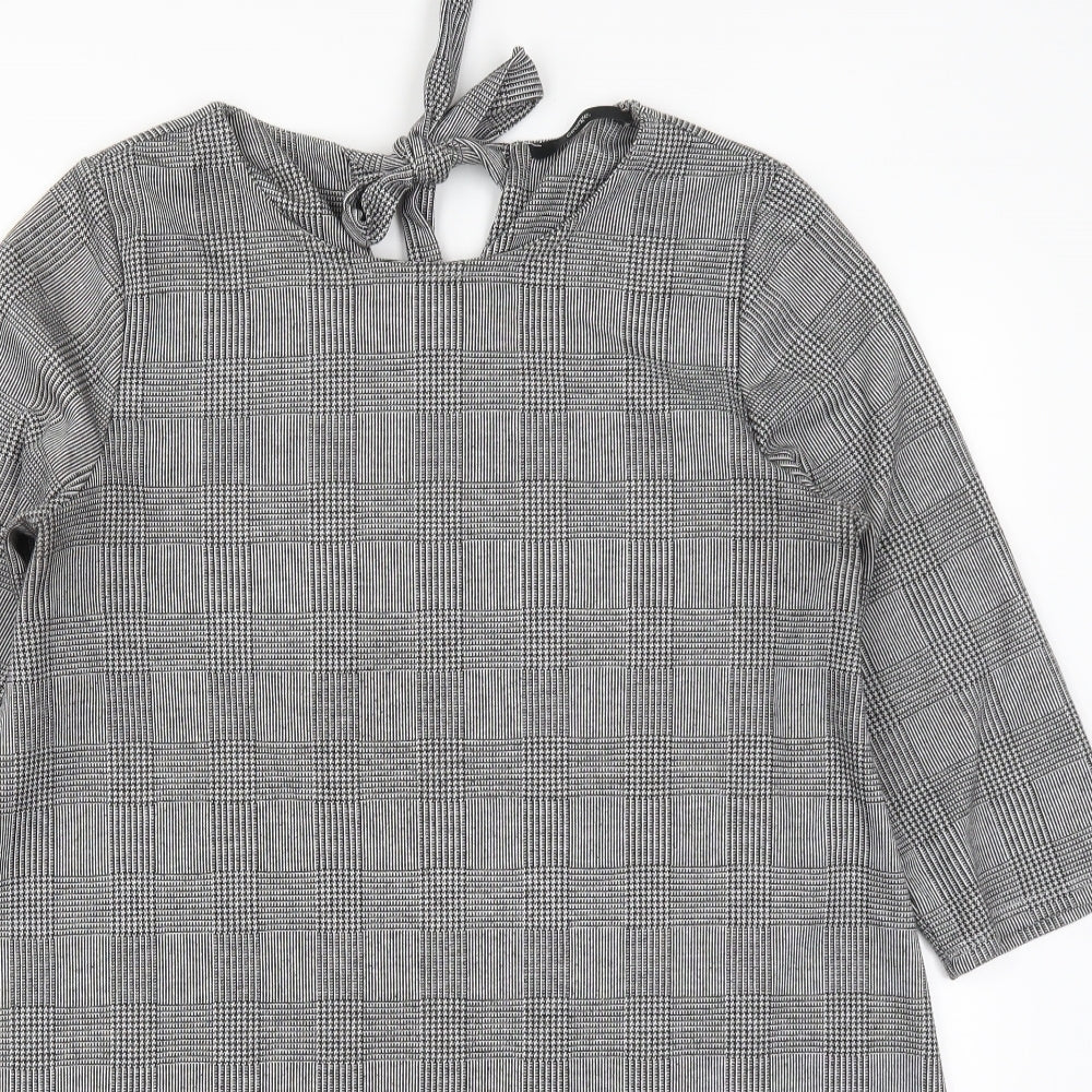 George Womens Grey Check  A-Line  Size 14