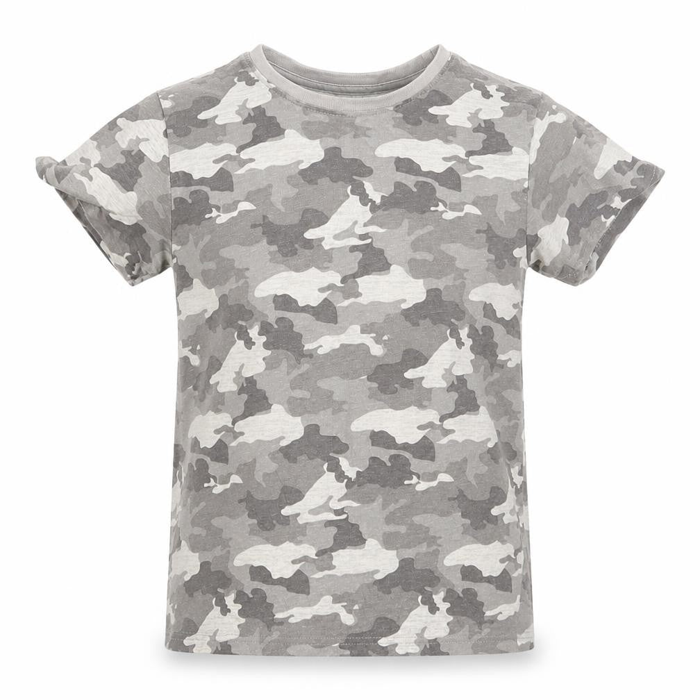 Primark Boys Grey Camouflage  Basic T-Shirt Size 4-5 Years