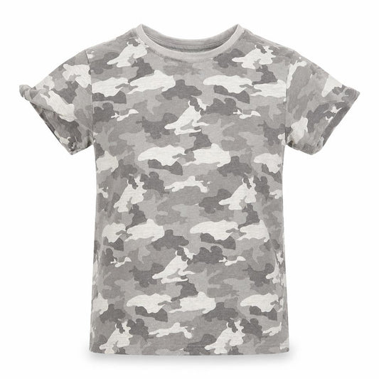 Primark Boys Grey Camouflage  Basic T-Shirt Size 4-5 Years
