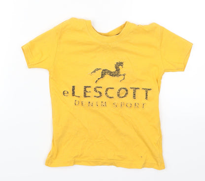 Pir Pir Boys Yellow   Basic T-Shirt Size 7-8 Years  - eLescott Denim Sport