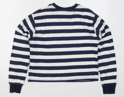 Topshop Womens Blue Striped  Pullover Sweatshirt Size 8  - Williamsburg