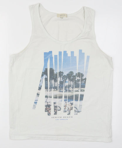 River Islan Mens White    T-Shirt Size L  - Venice Beach