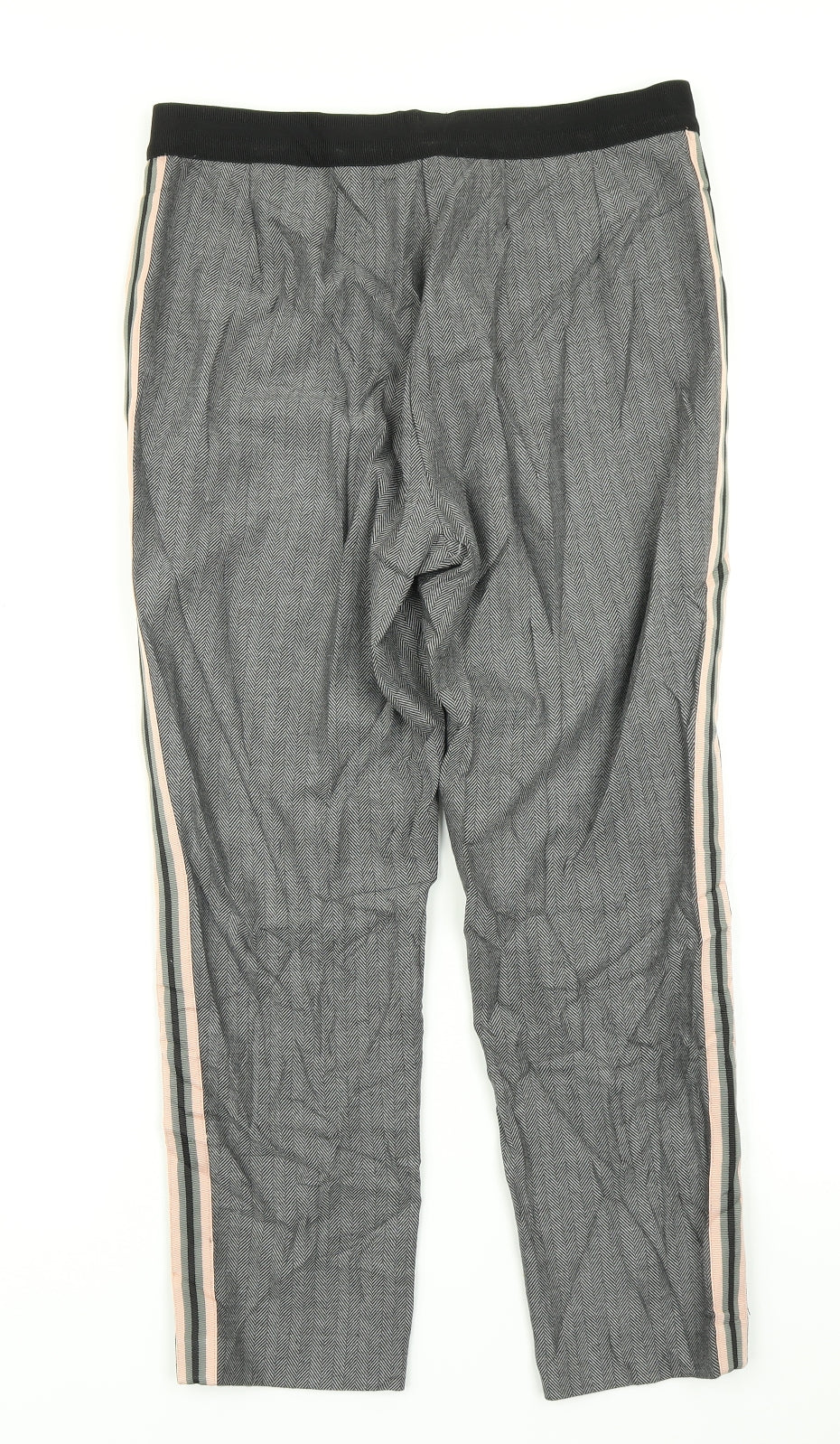 M&S Collection Womens Black Houndstooth  Dress Pants Trousers Size 12 L22 in