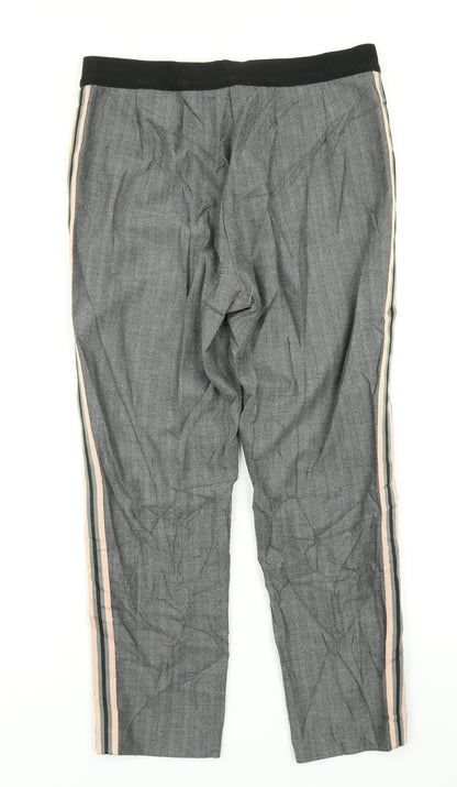 M&S Collection Womens Black Houndstooth  Dress Pants Trousers Size 12 L22 in