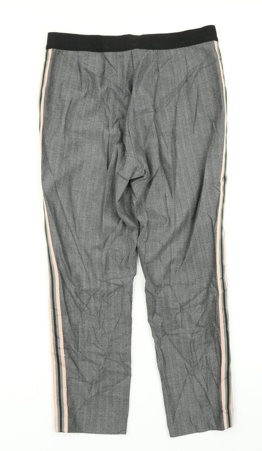 M&S Collection Womens Black Houndstooth  Dress Pants Trousers Size 12 L22 in