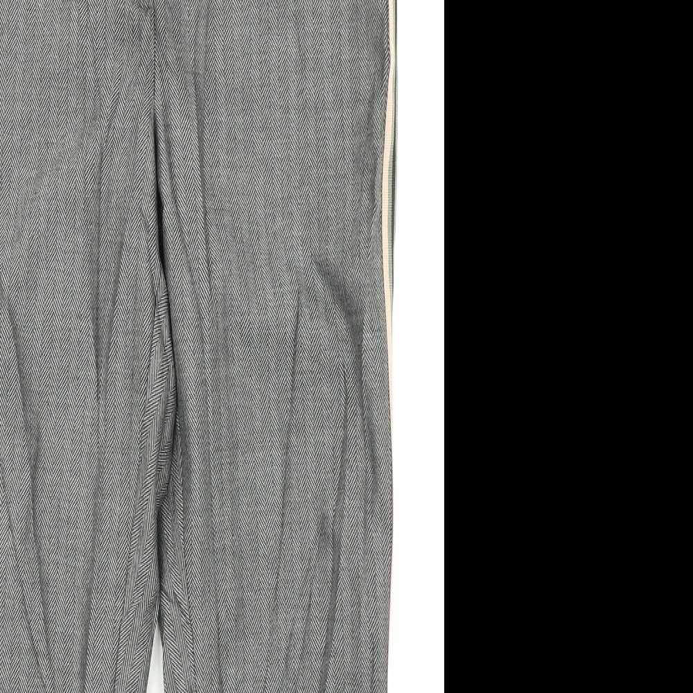 M&S Collection Womens Black Houndstooth  Dress Pants Trousers Size 12 L22 in