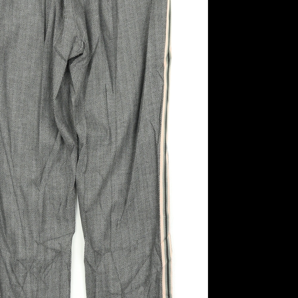 M&S Collection Womens Black Houndstooth  Dress Pants Trousers Size 12 L22 in