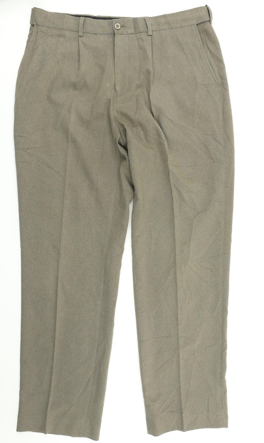 Jack Reid Mens Brown   Dress Pants Trousers Size 36 in L21 in