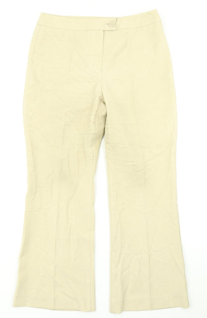 Womens UK Size 12 Marks & Spencer Regular Fit Dress Pants Beige Trousers