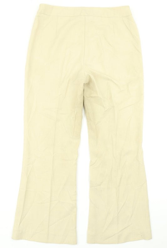 Womens UK Size 12 Marks & Spencer Regular Fit Dress Pants Beige Trousers