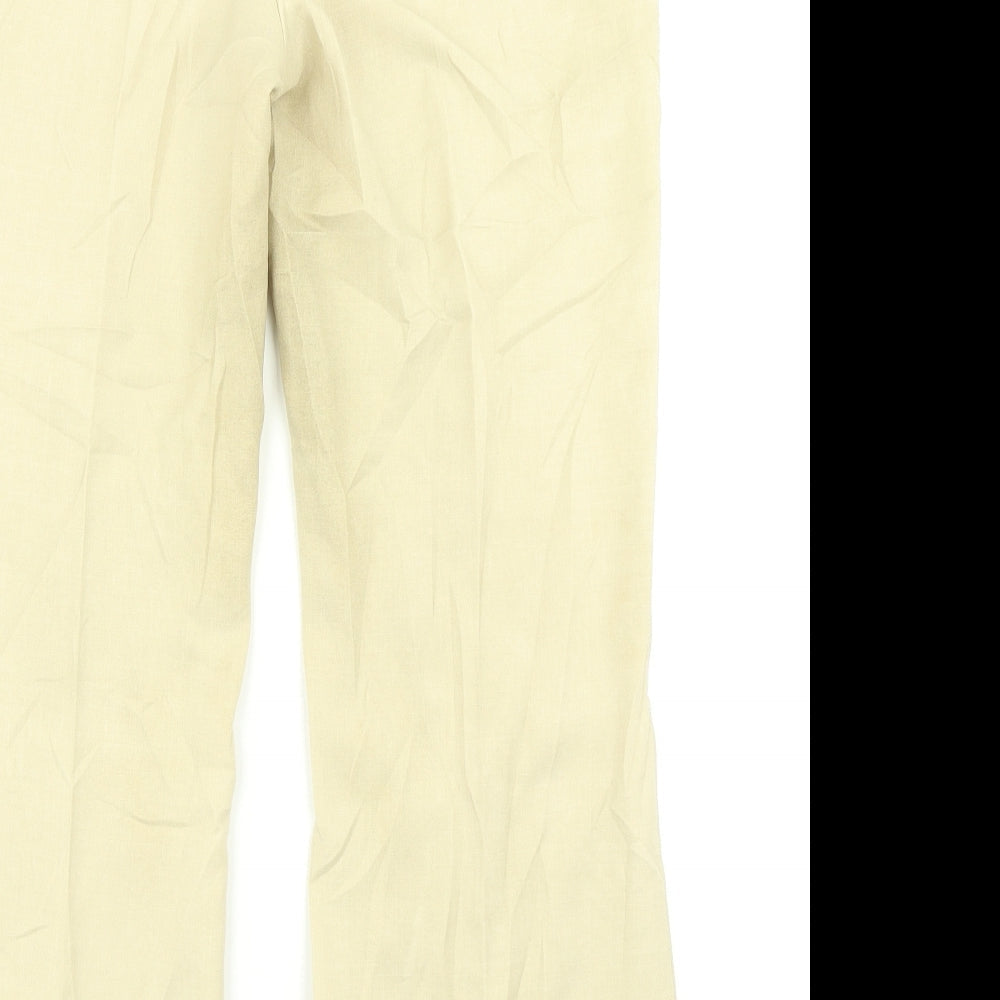 Womens UK Size 12 Marks & Spencer Regular Fit Dress Pants Beige Trousers