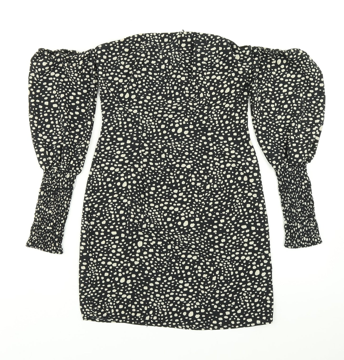 Pretty Little Thing Womens Black Animal Print  Bodycon  Size 4