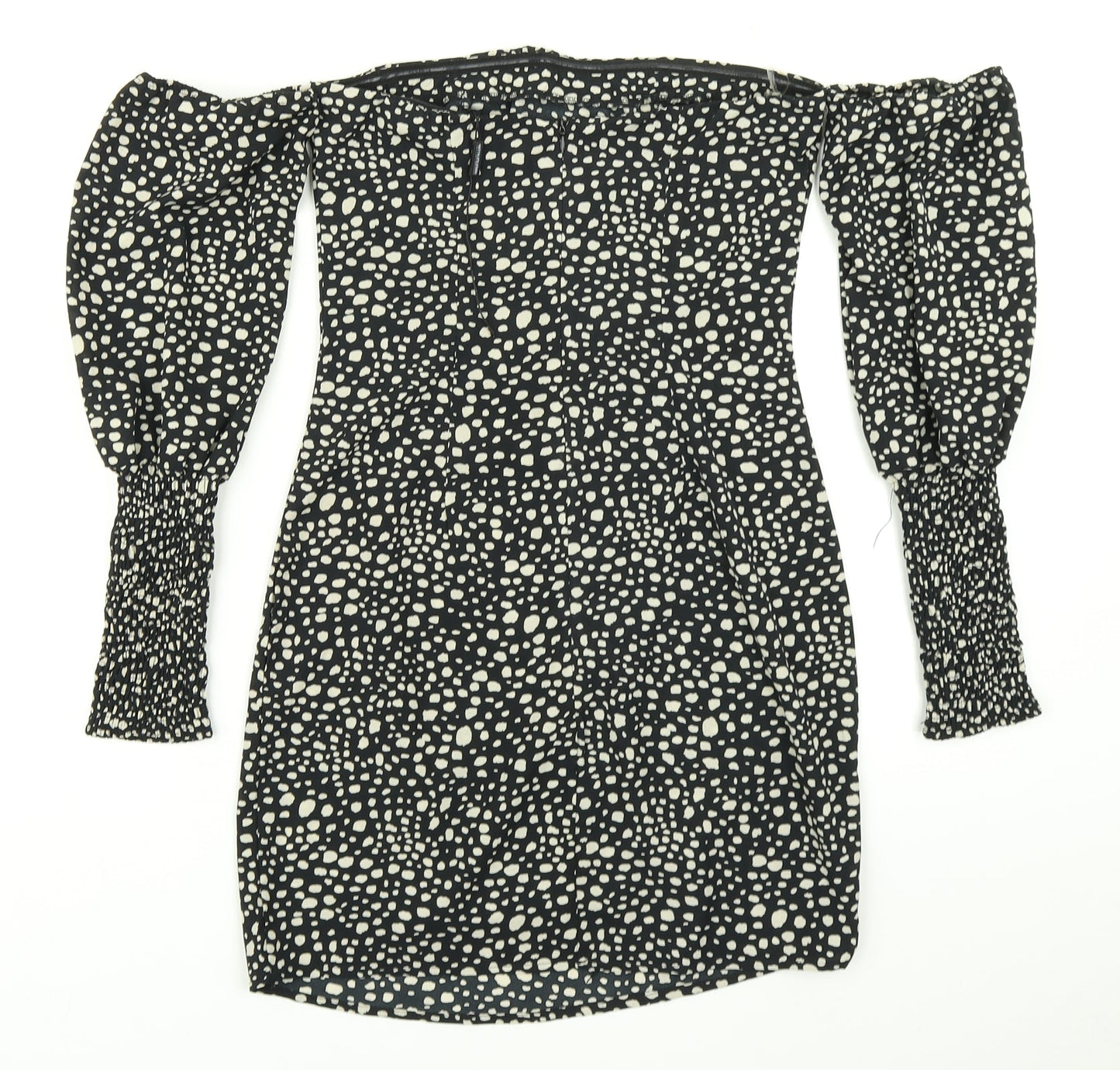 Pretty Little Thing Womens Black Animal Print  Bodycon  Size 4