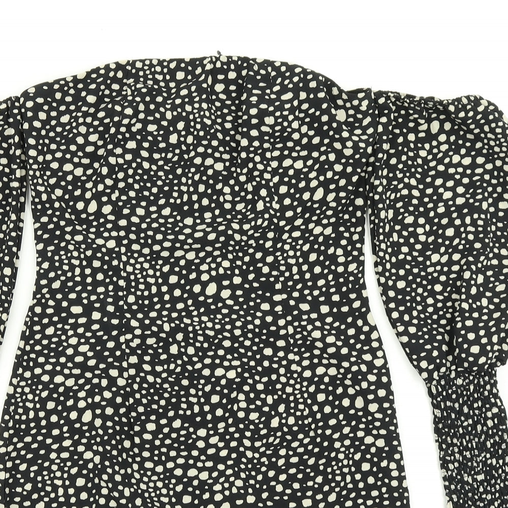 Pretty Little Thing Womens Black Animal Print  Bodycon  Size 4