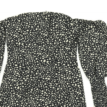 Pretty Little Thing Womens Black Animal Print  Bodycon  Size 4